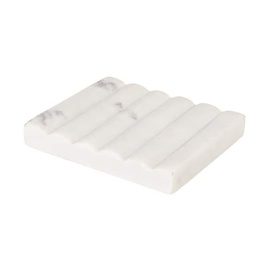 Hello Honey® 5" Contemporary Carved Marble Bathroom Soap Dish